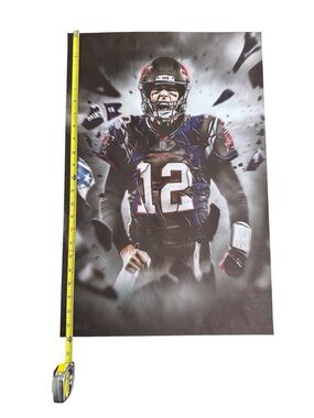 Tom Brady #12 Football Unframed Canvas Poster 16” x 24”